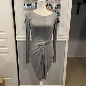 Bailey 44 Heathered Gray Jersey Cinched Long Sleeve Dress